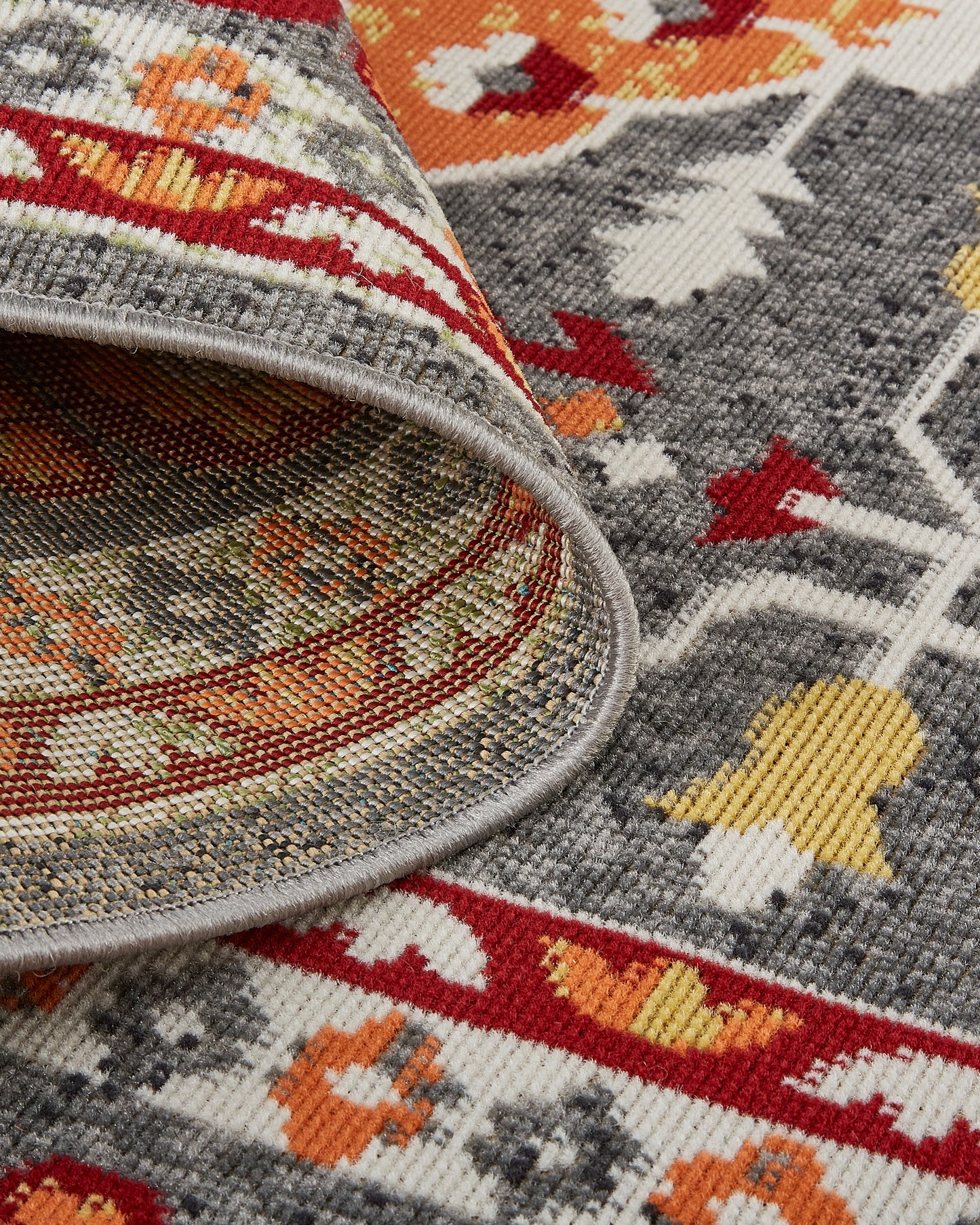 Foster Transitional/Classic/Bohemian & Eclectic Medallion/Bordered Orange/Gray - Feizy Rug