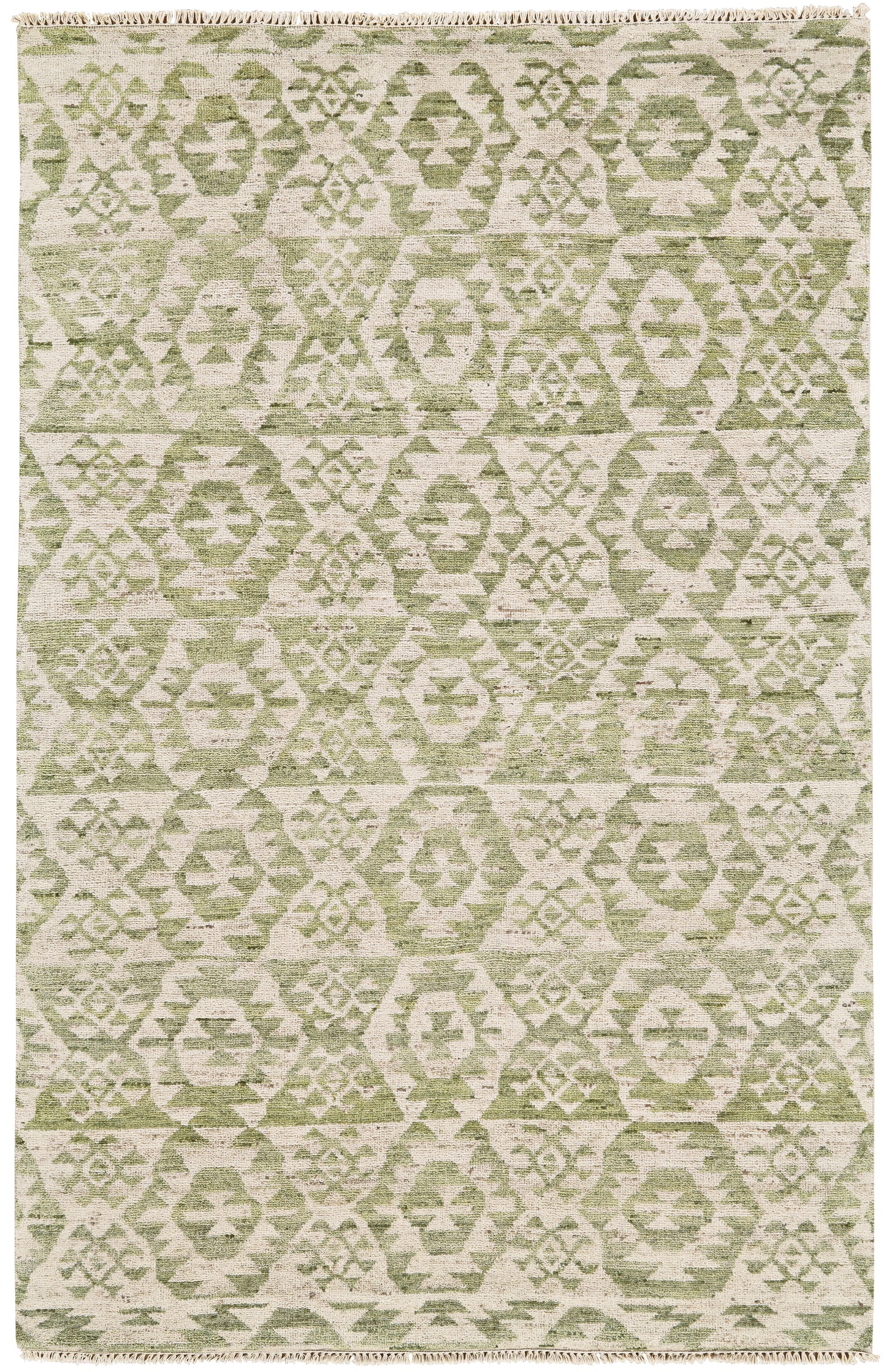 Nizhoni Transitional/Global Southwestern/Moroccan Green/Ivory - Feizy Rug