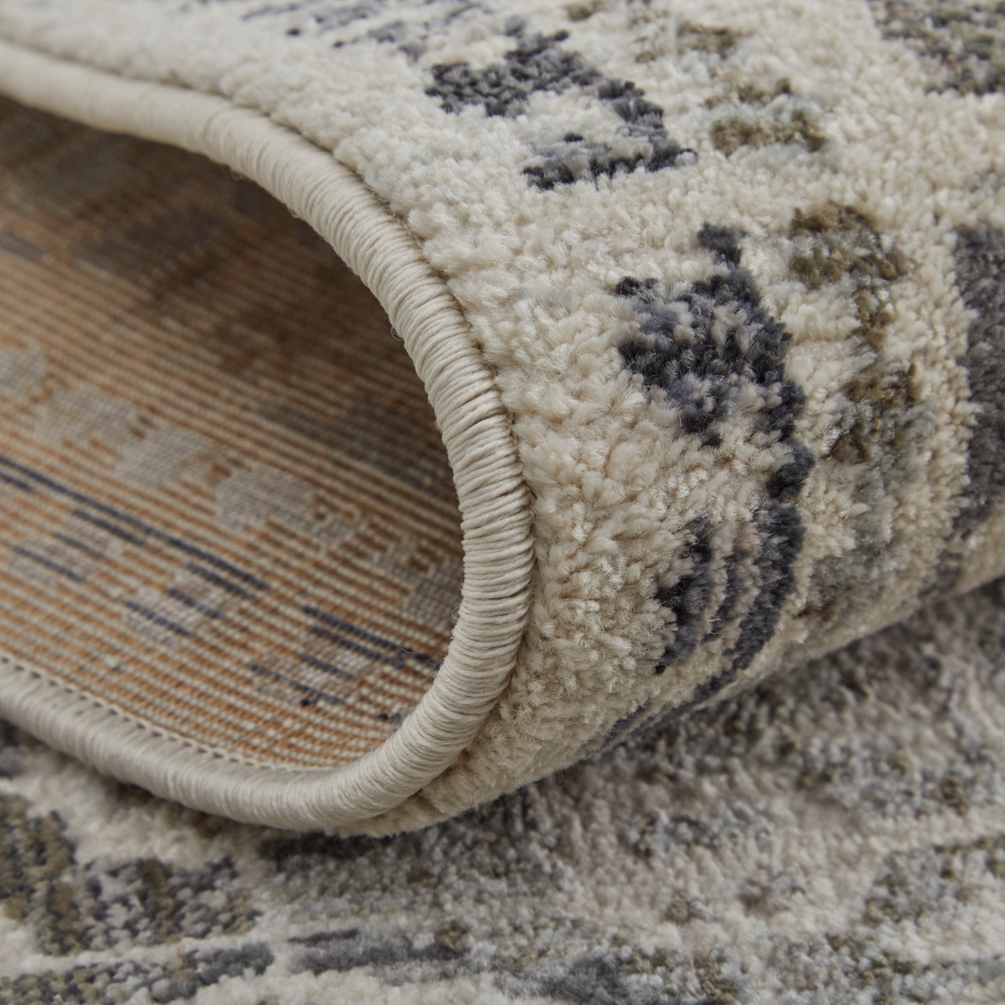 Kano Transitional/Bohemian & Eclectic/Casual Distressed/Bordered/Geometric Ivory/Taupe/Gray - Feizy Rug