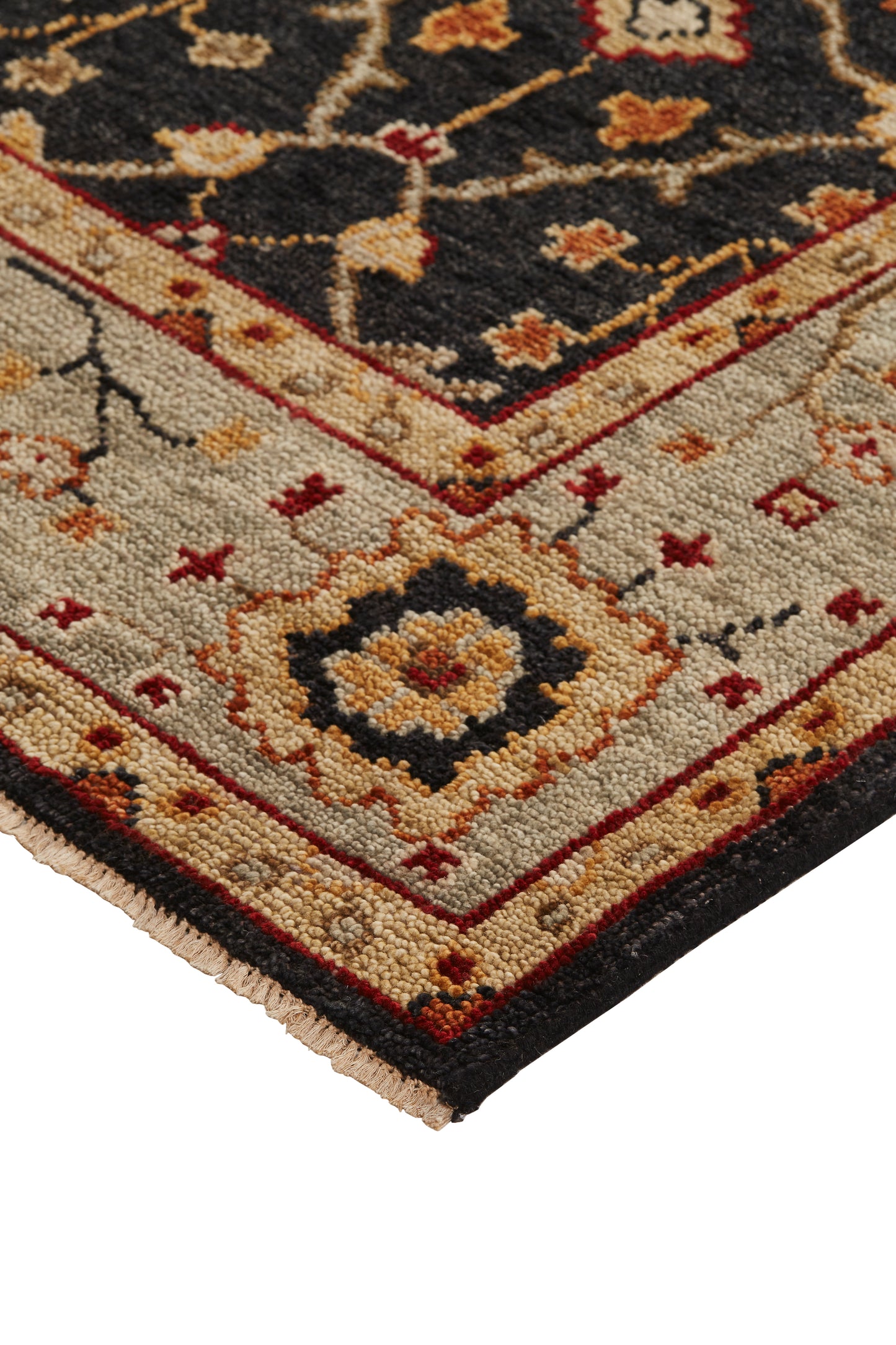 Carrington Traditional/Vintage/Classic Black/Gold/Gray Accent Rug