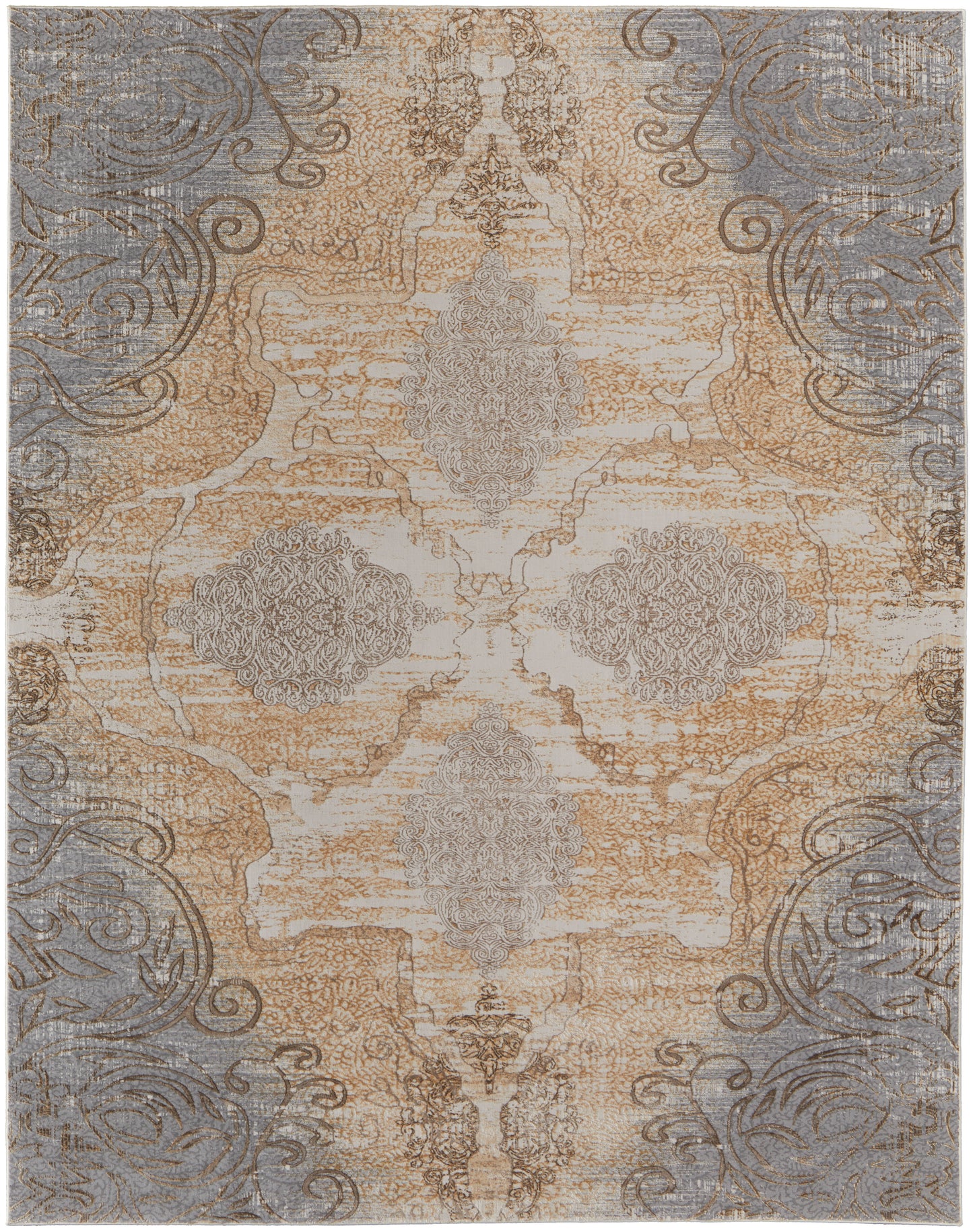 Celene Traditional/Vintage/Cottage Silver/Tan/Gray Accent Rug