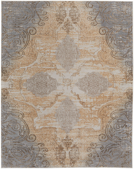 Celene Traditional/Vintage/Cottage Silver/Tan/Gray Area Rug