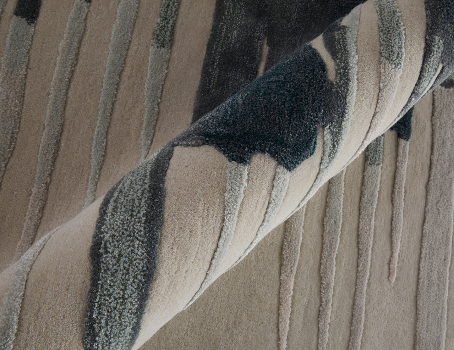 Anya Transitional/Industrial/Casual Abstract/Watercolor Ivory/Blue/Gray - Feizy Rug