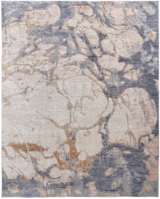 Laina Transitional/Casual Tan/Blue Accent Rug