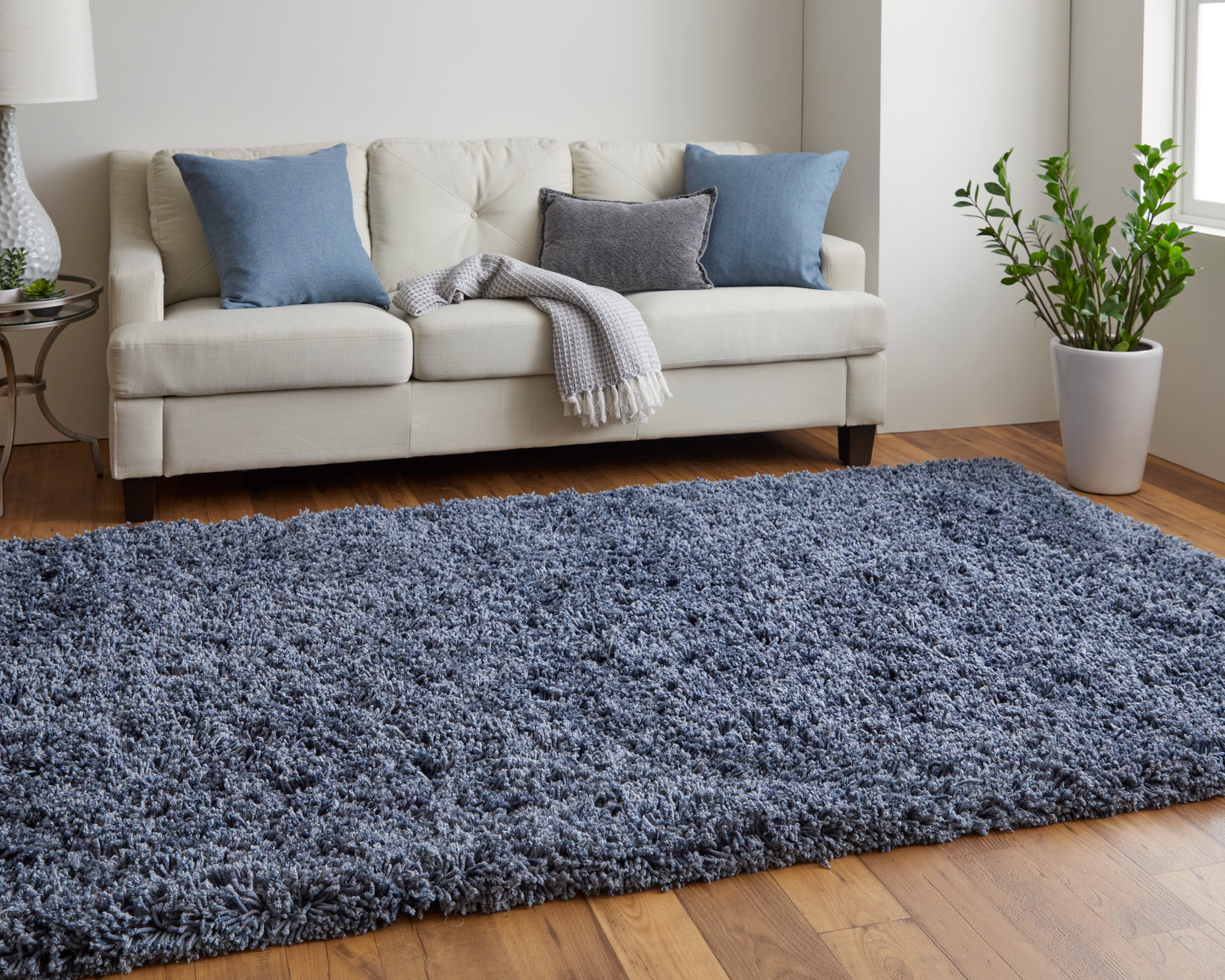 Stoneleigh Modern/Luxury & Glam/Casual Solid Blue - Feizy Rug