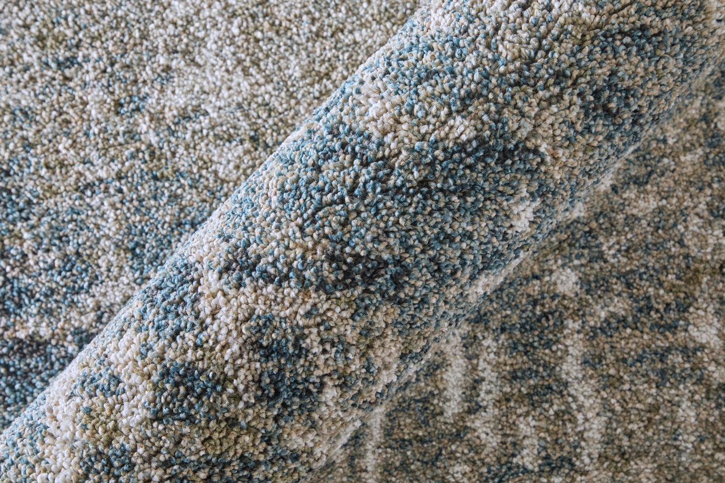 Richmond Modern/Industrial Abstract/Distressed Ivory/Blue/Green - Feizy Rug