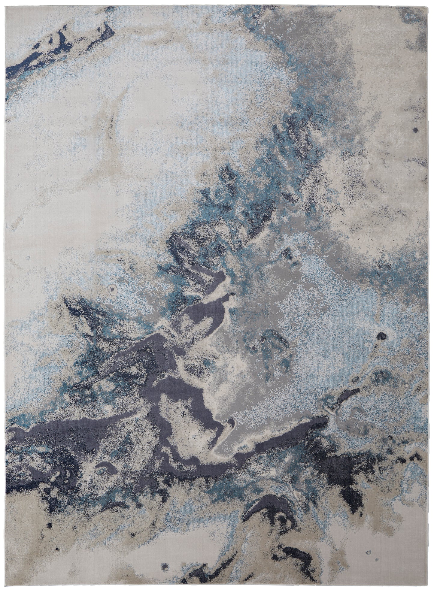 Astra Transitional/Industrial/Casual Abstract/Watercolor Blue/Gray/Ivory - Feizy Rug