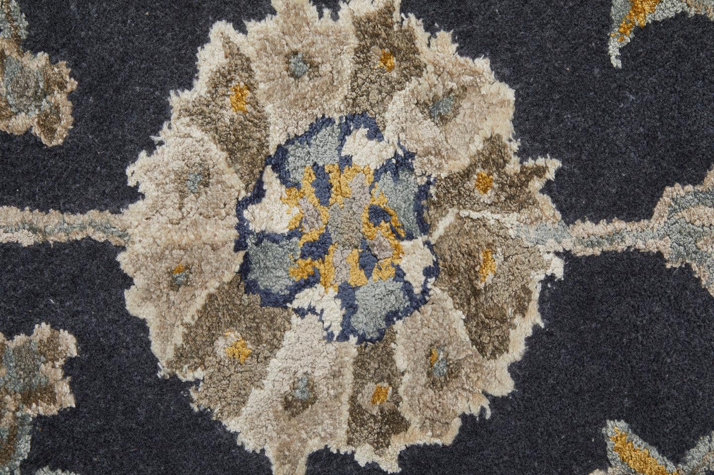 Prescott Traditional/Bohemian & Eclectic/French & Victorian Floral & Botanical/Scroll/Paisley Blue/Silver/Gray - Feizy Rug