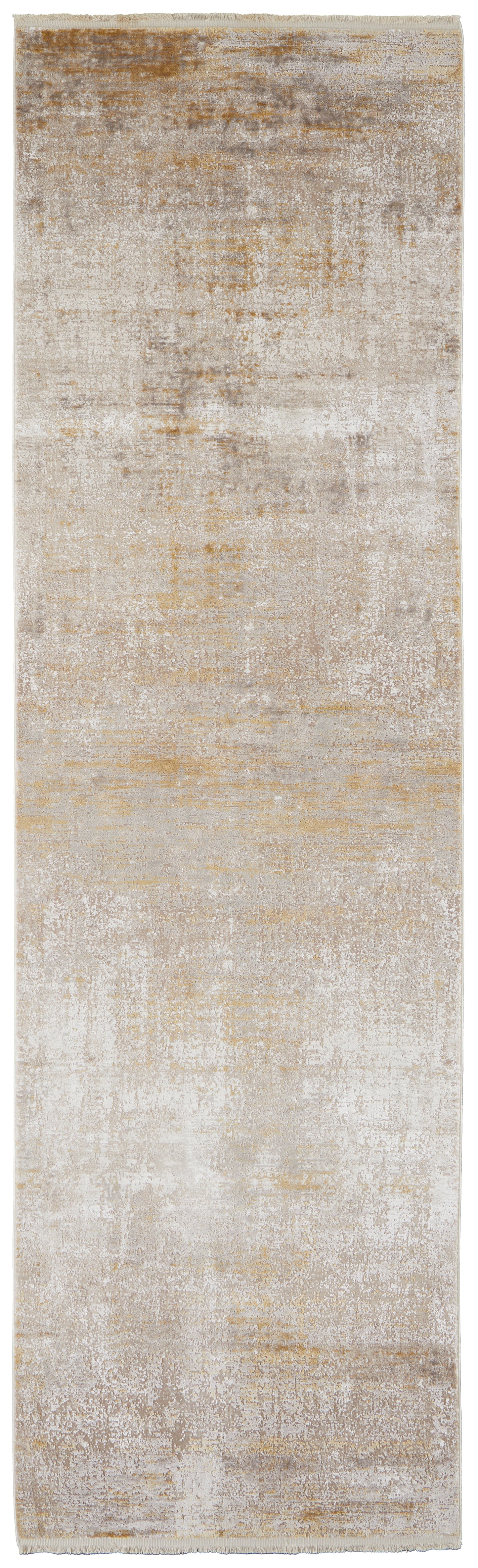 Cadiz Modern/Casual Taupe/Ivory/Gold Runner  Feizy Rugs Small Parcel,Feizy Rugs,Cadiz,Taupe/Ivory/Gold,3'1" x 10',Runner,Viscose/Acrylic,Modern/Casual,Turkey