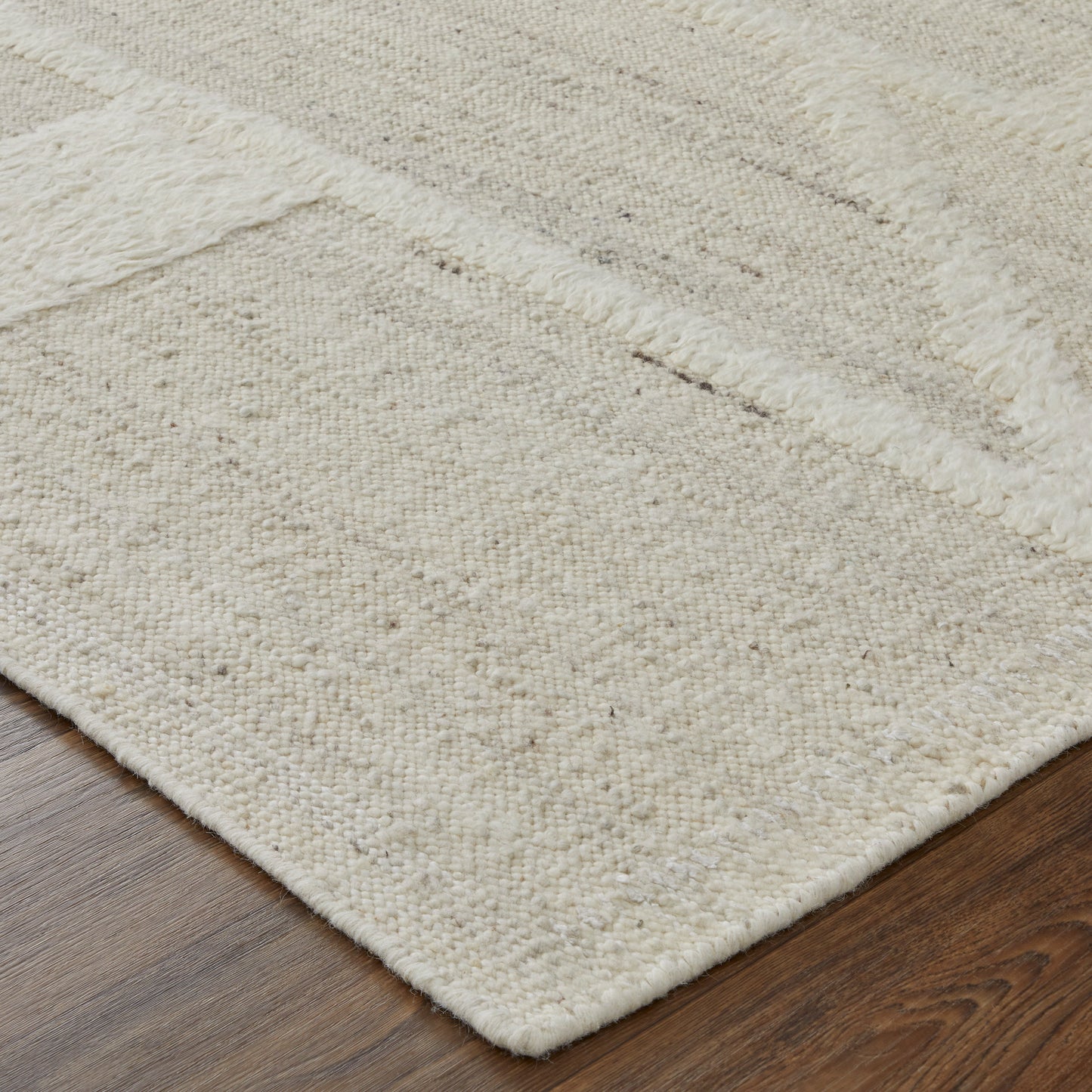 Ashby Transitional/Farmhouse/Casual Geometric/Solid Tan/Ivory - Feizy Rug