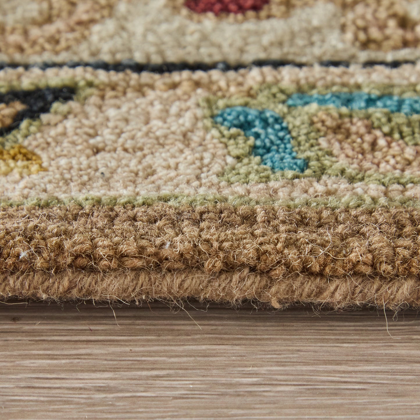 Springfield Traditional Floral & Botanical/Bordered Tan/Ivory/Blue - Feizy Rug