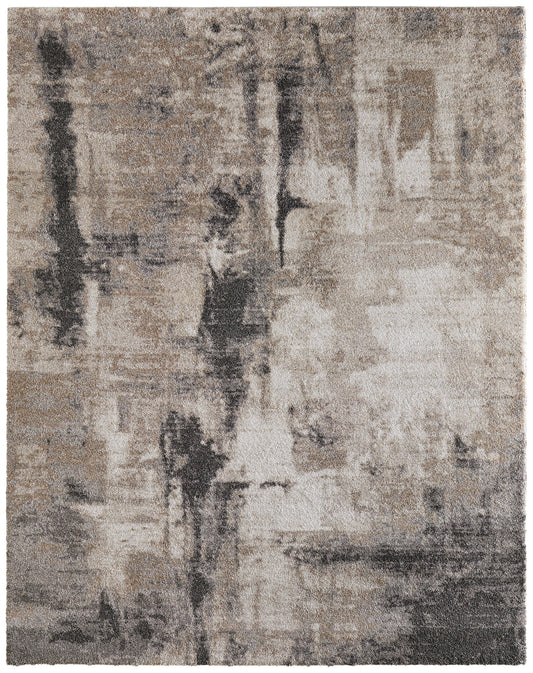 Richmond Modern/Industrial Abstract/Distressed Tan/Gray - Feizy Rug