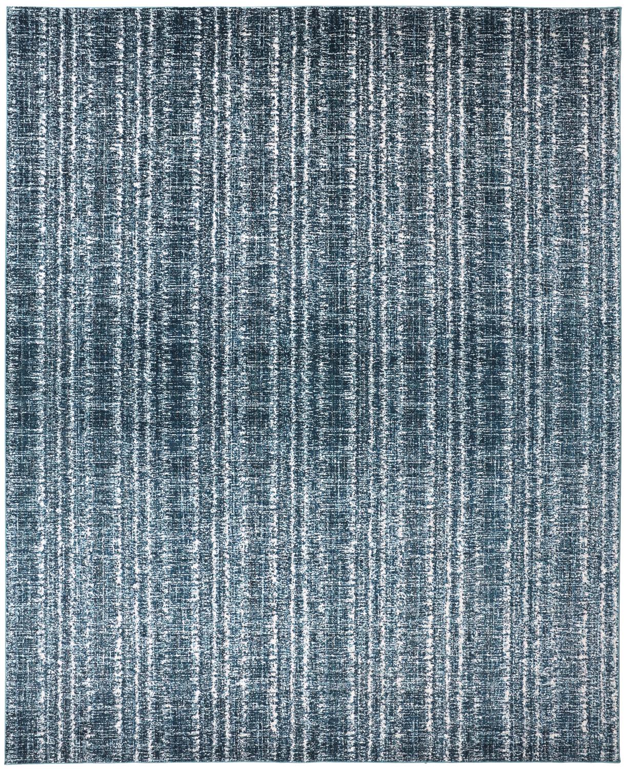 Remmy Transitional/Casual/Farmhouse Solid/Stripes Blue/Ivory - Feizy Rug