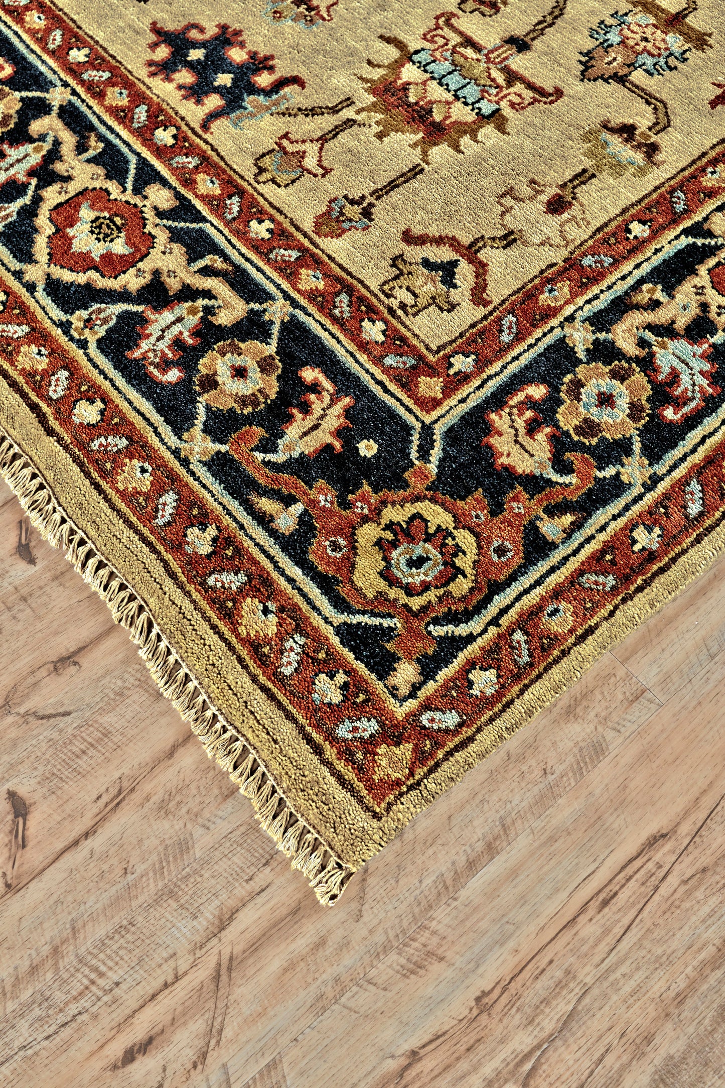 Ustad Traditional/Persian/Classic Persian/Oriental/Bordered Tan/Red/Gold - Feizy Rug