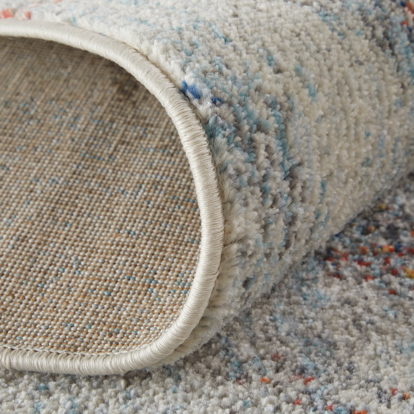 Edgemont Modern/Casual Abstract Ivory/Orange/Blue - Feizy Rug