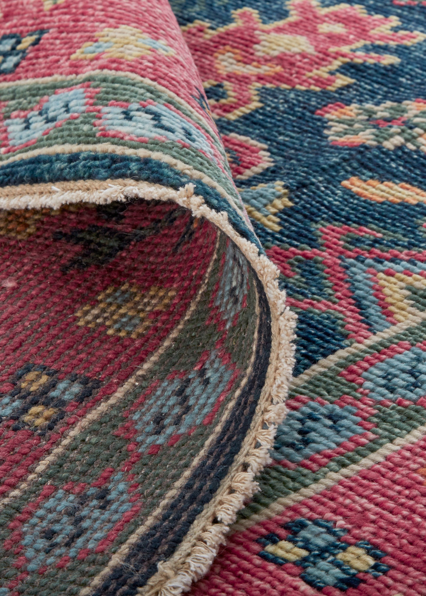 Piraj Traditional/Classic/Vintage Bordered/Medallion/Distressed Pink/Blue/Orange - Feizy Rug