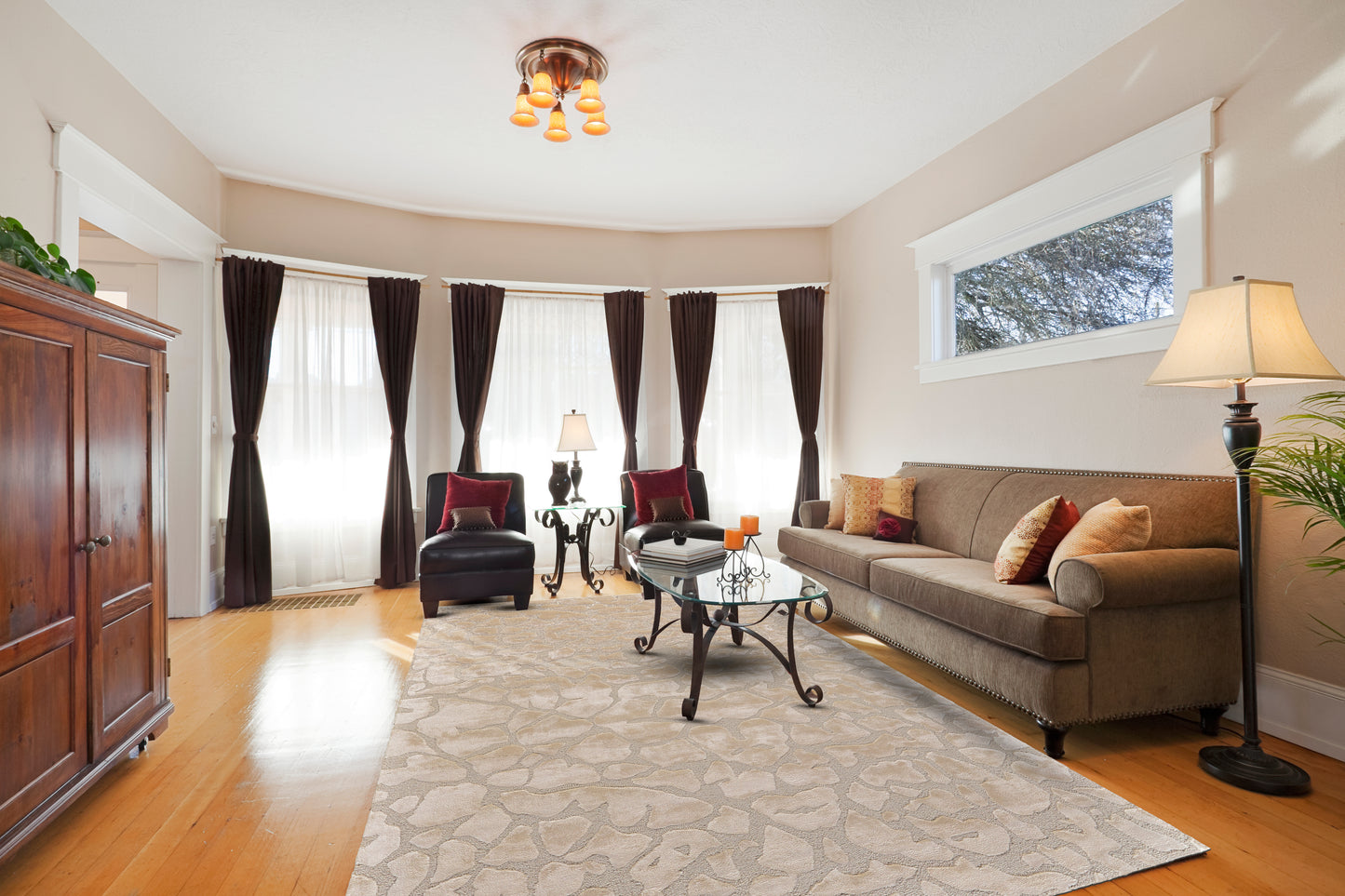Mali Modern/Luxury & Glam/Industrial Abstract/Watercolor Ivory/Taupe/Tan - Feizy Rug