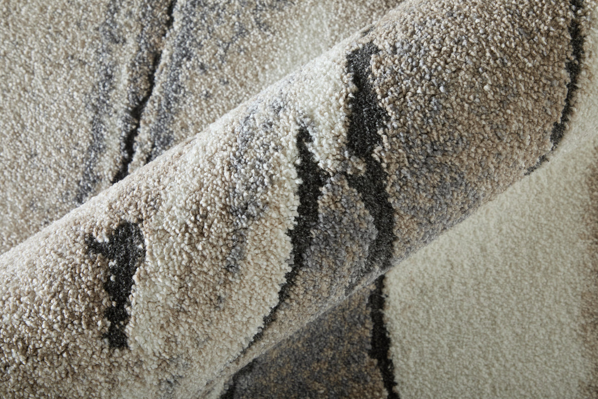 Gilmore Modern Abstract/Watercolor Ivory/Gray/Black - Feizy Rug