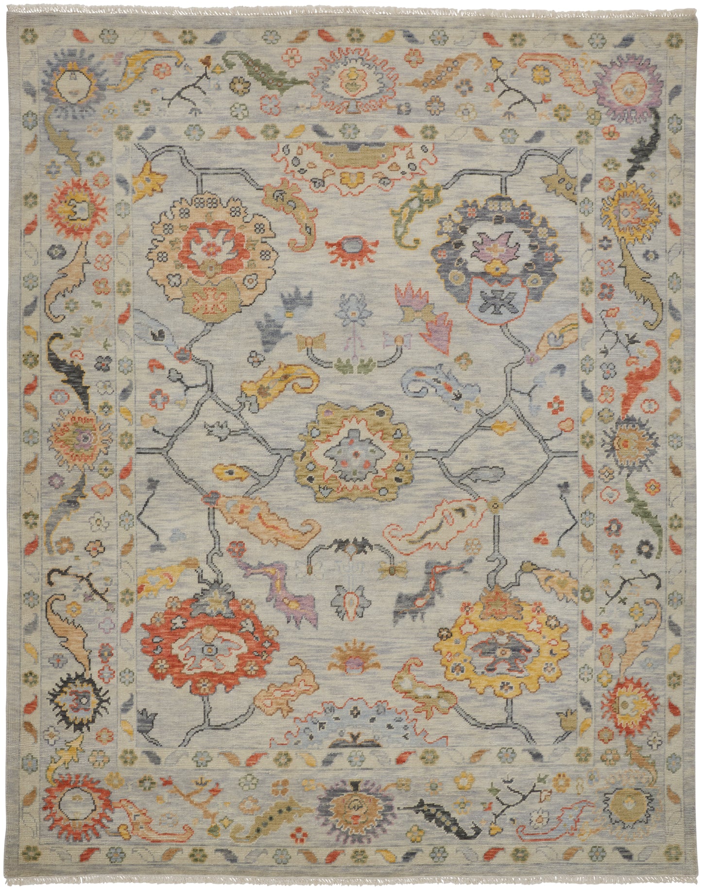 Karina Traditional/Persian/Craftsman Gray/Yellow/Red Accent Rug