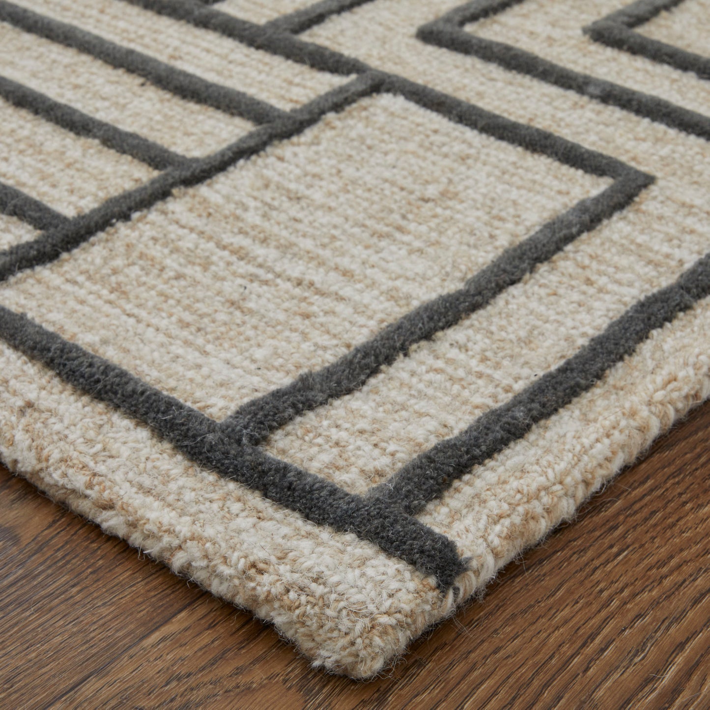 Gansett Modern/Casual Geometric/Stripes Tan/Brown - Feizy Rug
