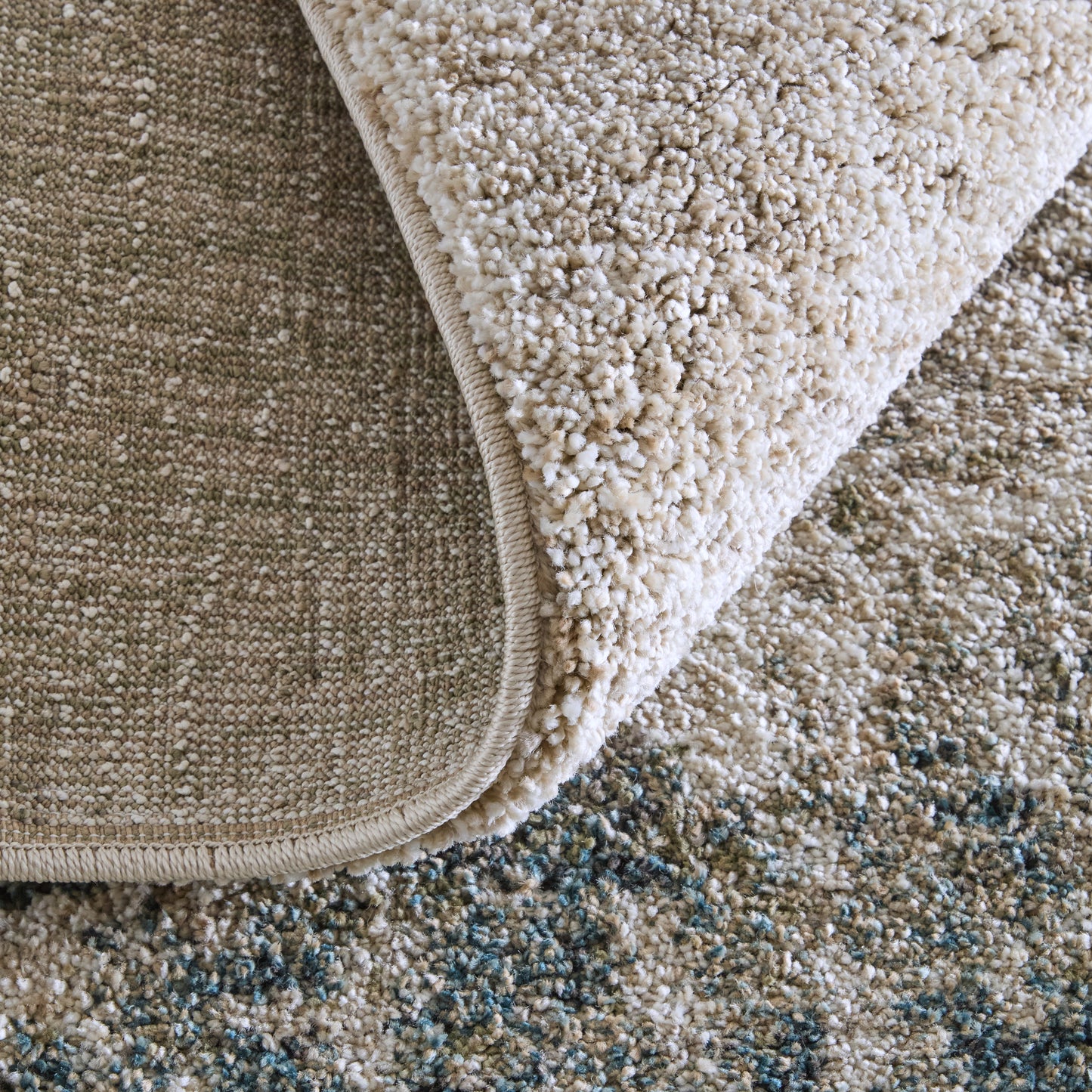 Richmond Modern/Industrial Abstract/Distressed Ivory/Blue/Green - Feizy Rug
