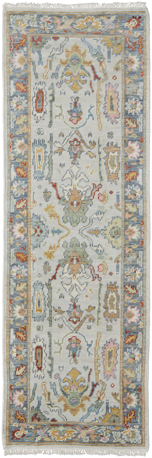 Karina Traditional/Persian/Craftsman Blue/Gray/Gold Runner  Feizy Rugs Small Parcel,Feizy Rugs,Karina,Blue/Gray/Gold,2'6" x 8',Runner,Wool,Traditional/Persian/Craftsman,India