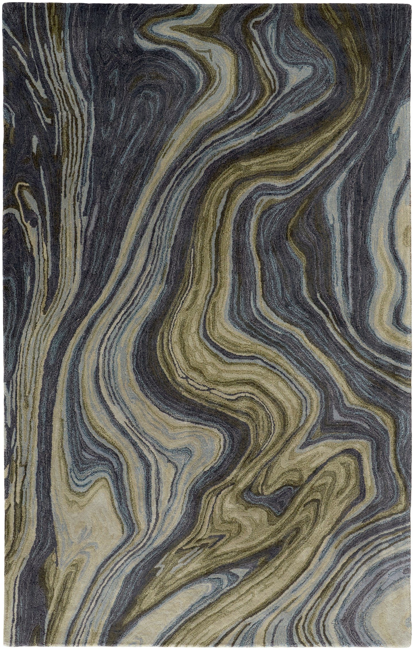 Amira Transitional/Industrial/Casual Abstract/Watercolor Blue/Ivory/Green - Feizy Rug