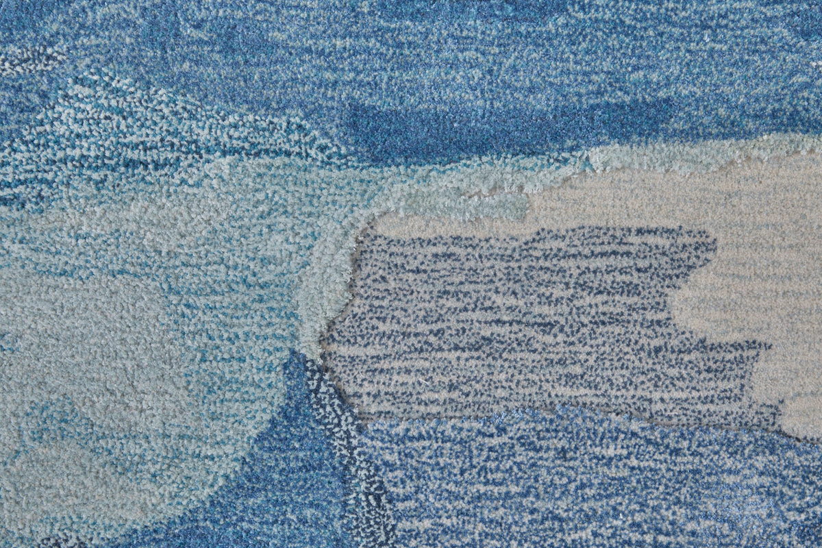 Anya Transitional/Industrial/Casual Abstract/Watercolor Blue/Ivory 8921 - Feizy Rug