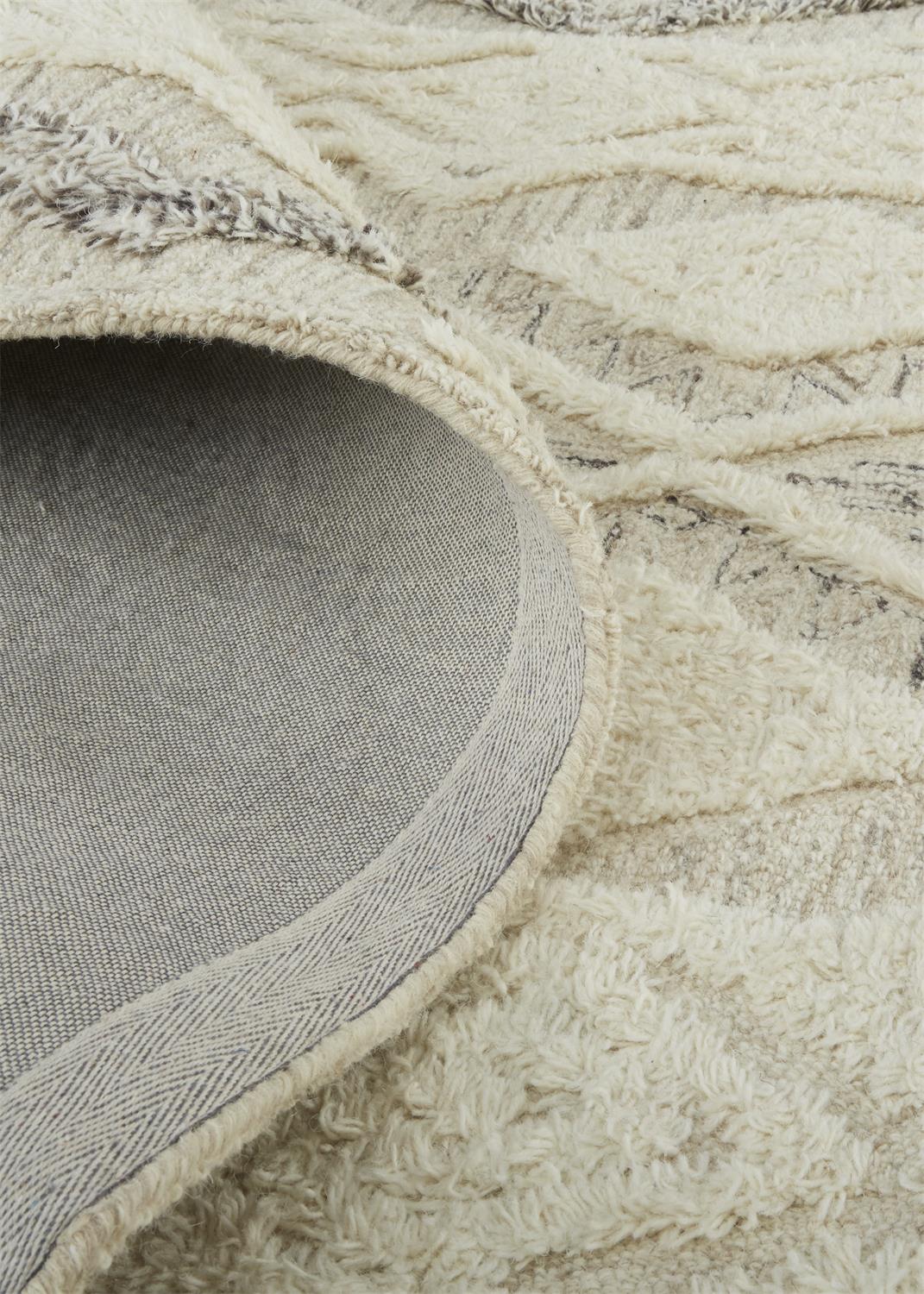 Anica Transitional/Natural/Bohemian & Eclectic Geometric/Moroccan Ivory/Taupe/Gray - Feizy Rug