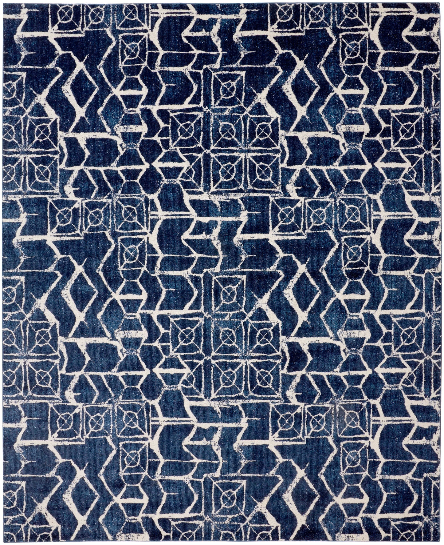 Remmy Transitional/Farmhouse Geometric Blue/Ivory - Feizy Rug