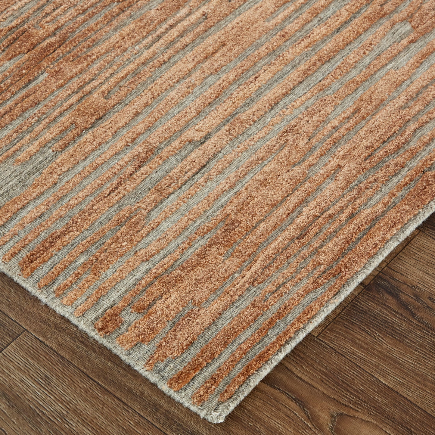 Braeside Transitional/Casual Orange/Gray Accent Rug  Feizy Rugs Small Parcel,Feizy Rugs,Braeside,Orange/Gray,2' x 3',Accent Rug,Viscose/Wool,Transitional/Casual,India