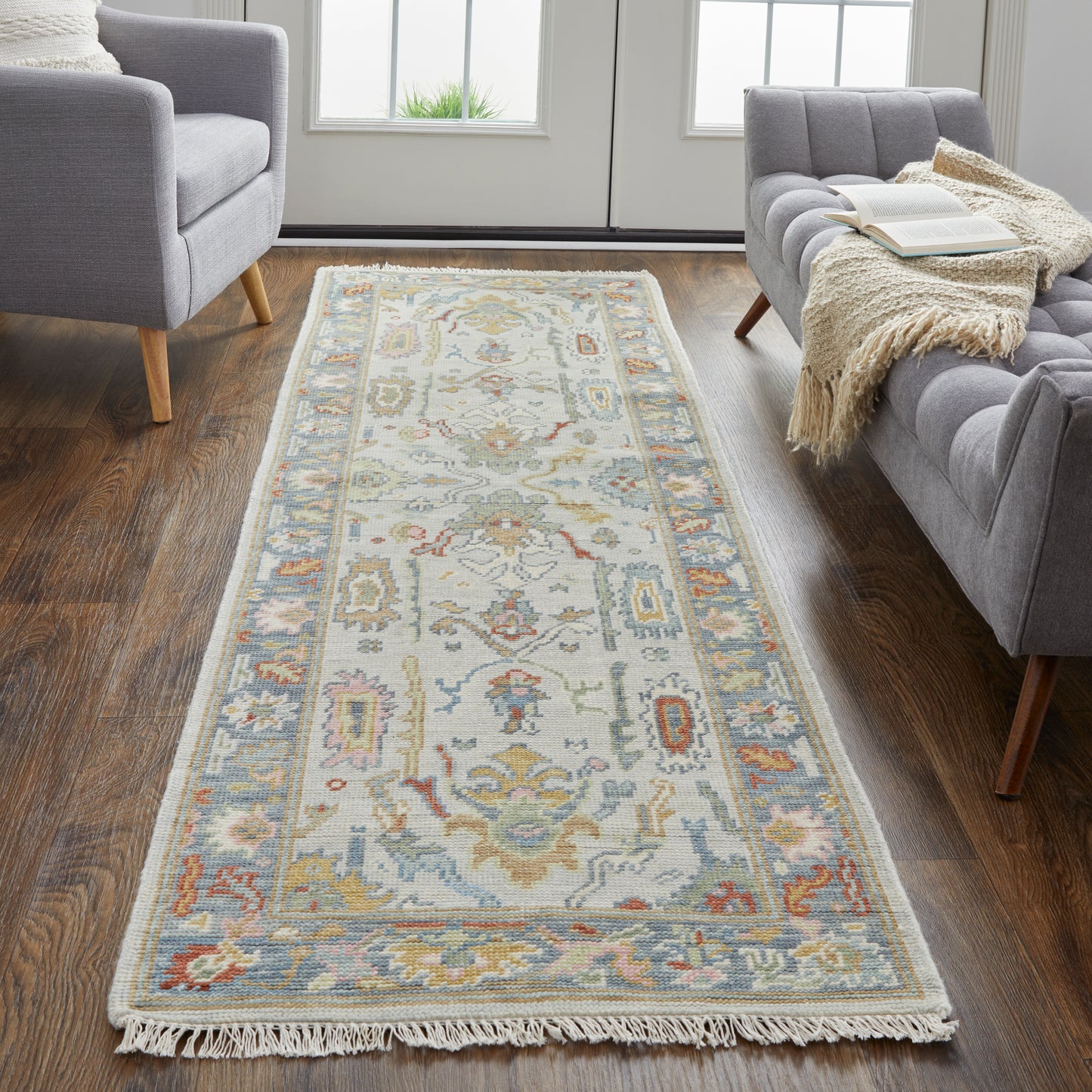 Karina Traditional/Persian/Craftsman Persian/Bordered/Abstract Blue/Gray/Gold - Feizy Rug