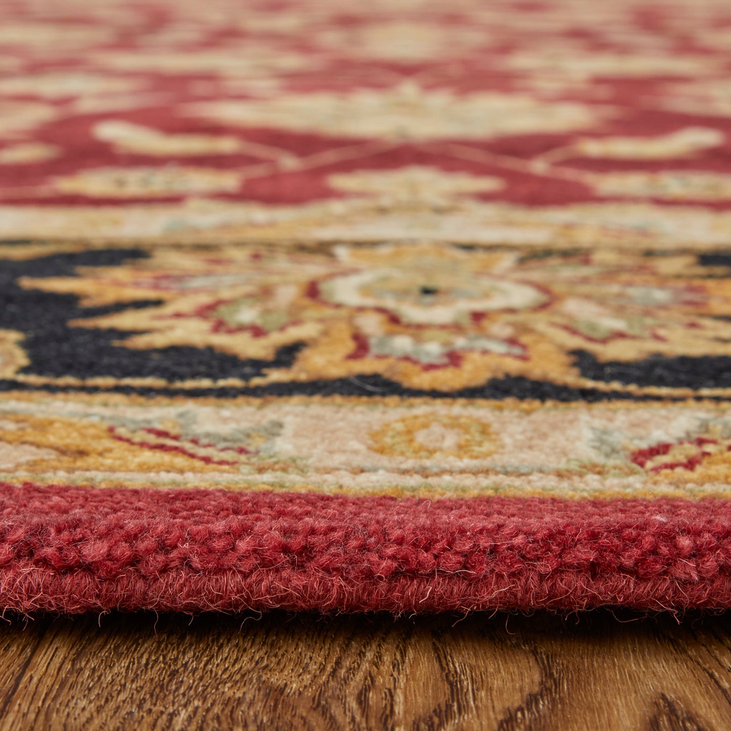 Wagner Traditional/Classic/Vintage Oriental/Persian/Bordered Red/Black/Gold - Feizy Rug