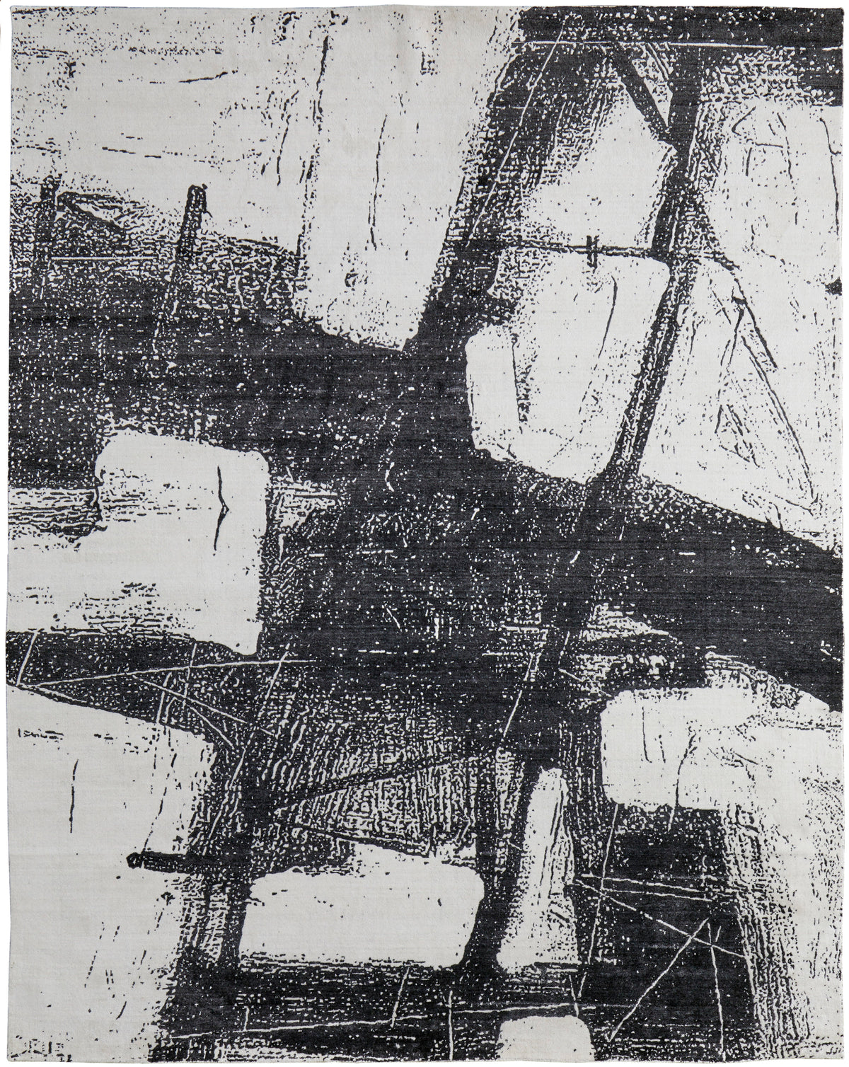 Coda Modern/Industrial/Global Abstract/Watercolor Black/White 8927 - Feizy Rug