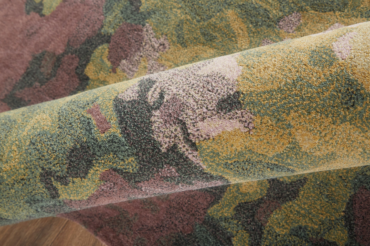 Amira Transitional/Industrial/Casual Abstract/Watercolor Gold/Purple/Green - Feizy Rug