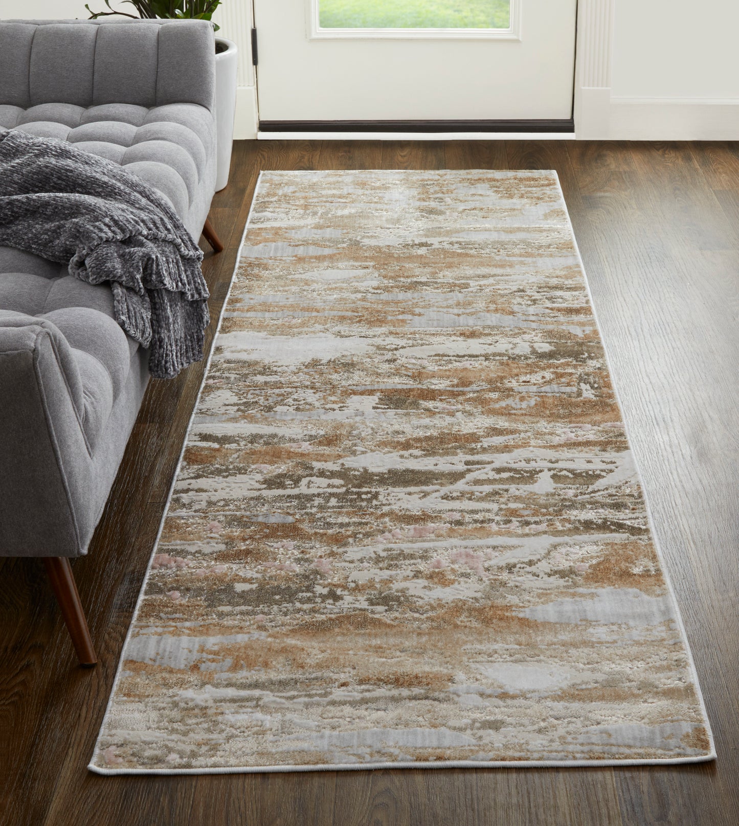 Laina Transitional/Industrial/Casual Tan/Ivory/Pink Runner