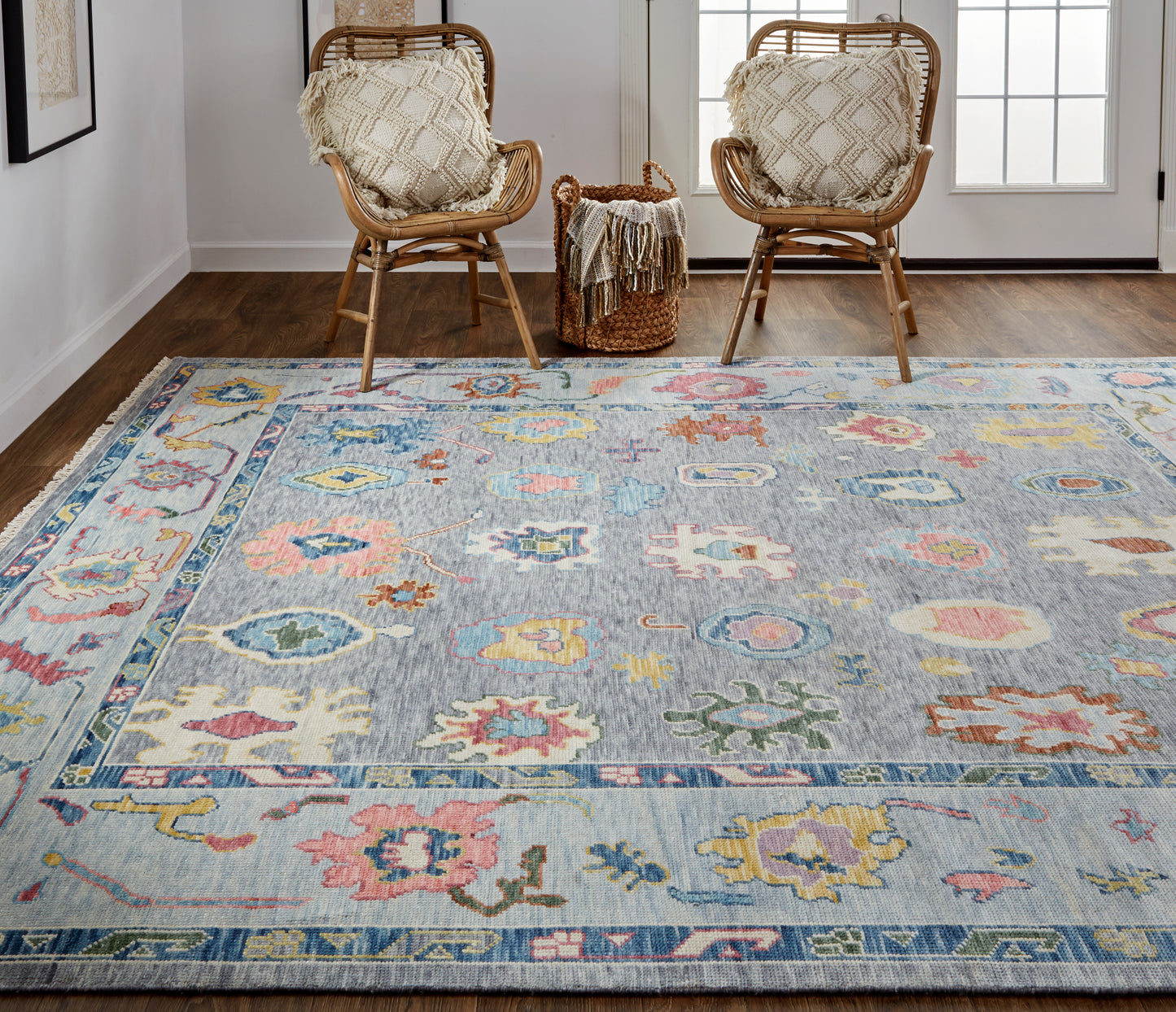 Karina Traditional/Persian/Craftsman Persian/Bordered/Abstract Blue/Gray/Red - Feizy Rug