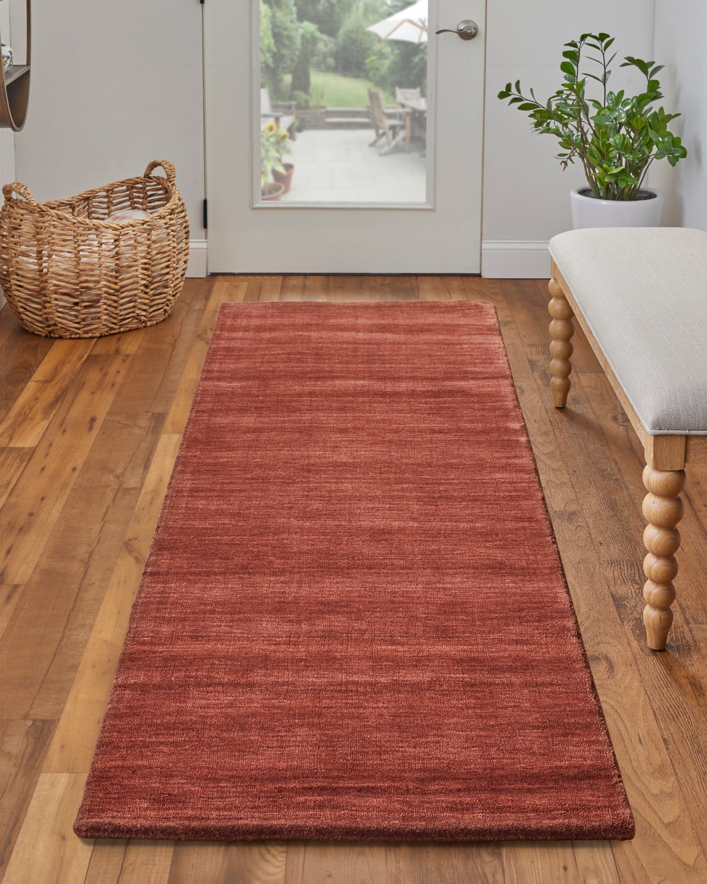 Luna Modern/Casual Solid Orange/Red - Feizy Rug