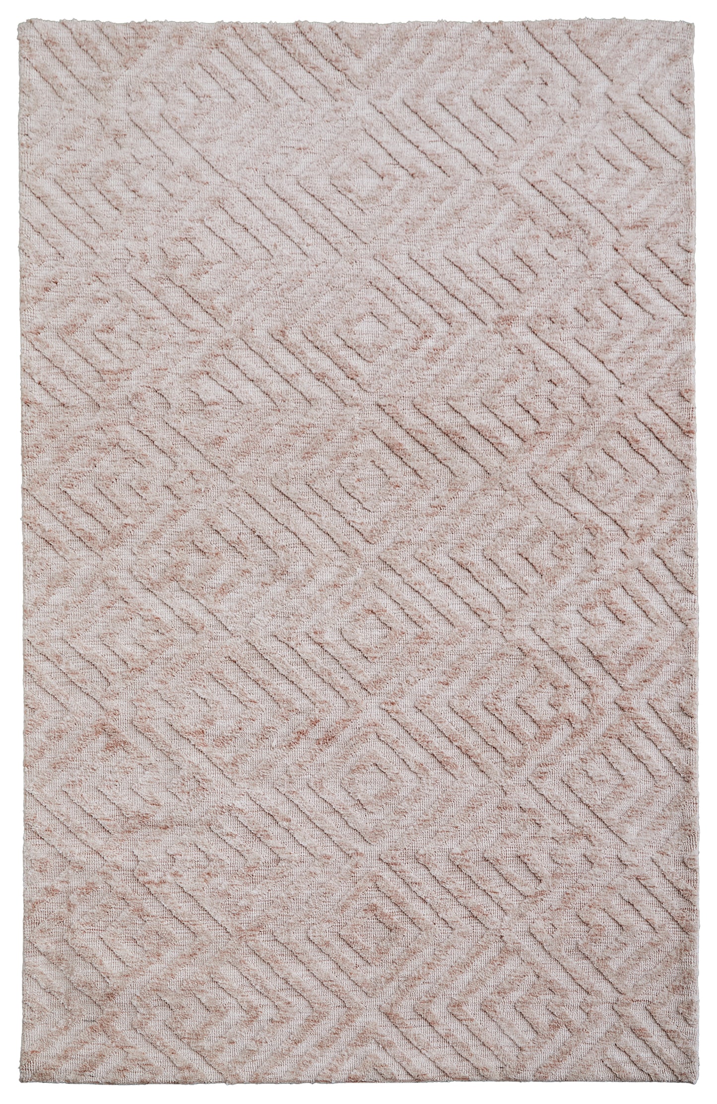 Colton Modern/Farmhouse Diamond Pink/Ivory - Feizy Rug