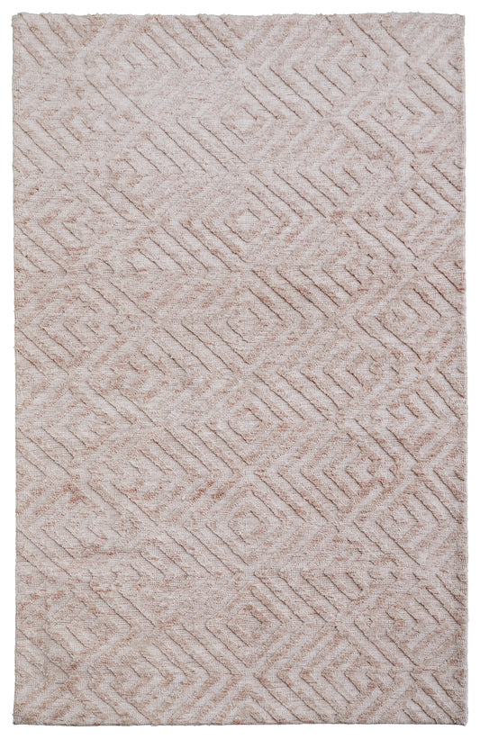 Colton Modern/Farmhouse Diamond Pink/Ivory - Feizy Rug