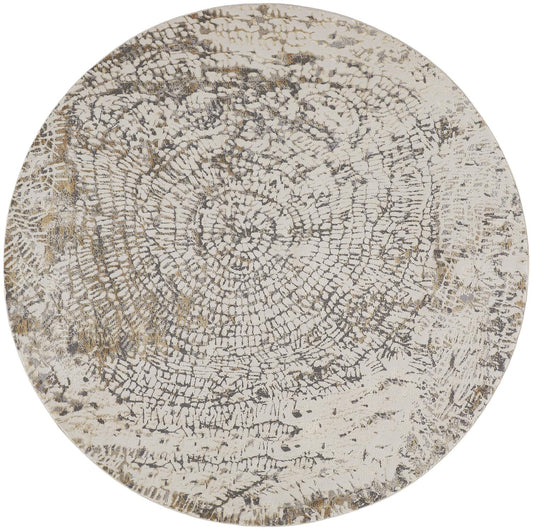 Parker Transitional/Casual Ivory/Tan/Gray Round Rug  Feizy Rugs Small Parcel,Feizy Rugs,Parker,Ivory/Tan/Gray,7'9" x 7'9" Round,Round Rug,Viscose/Polyester,Transitional/Casual,Turkey