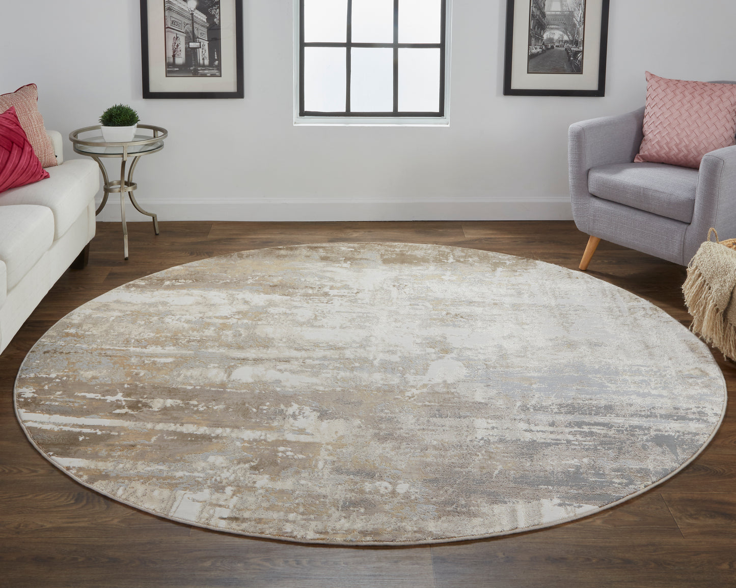 Parker Transitional/Casual Abstract Tan/Ivory/Gray - Feizy Rug