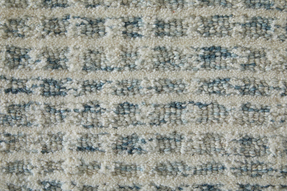 Winston Modern Plaid/Stripes Blue/Ivory - Feizy Rug