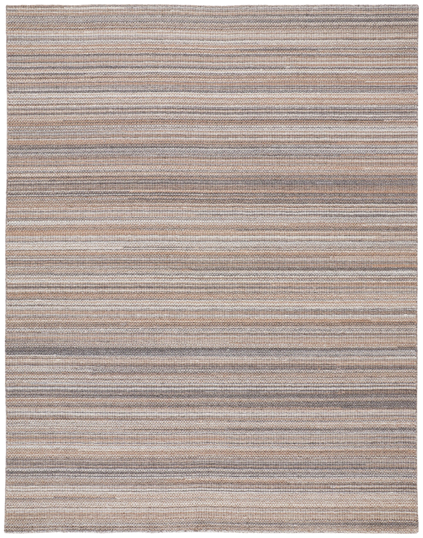 Keaton Transitional/Casual/Scandinavian Solid/Stripes Brown/Taupe - Feizy Rug
