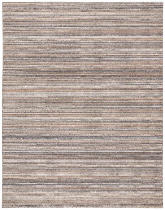 Keaton Transitional/Casual/Scandinavian Solid/Stripes Brown/Taupe - Feizy Rug