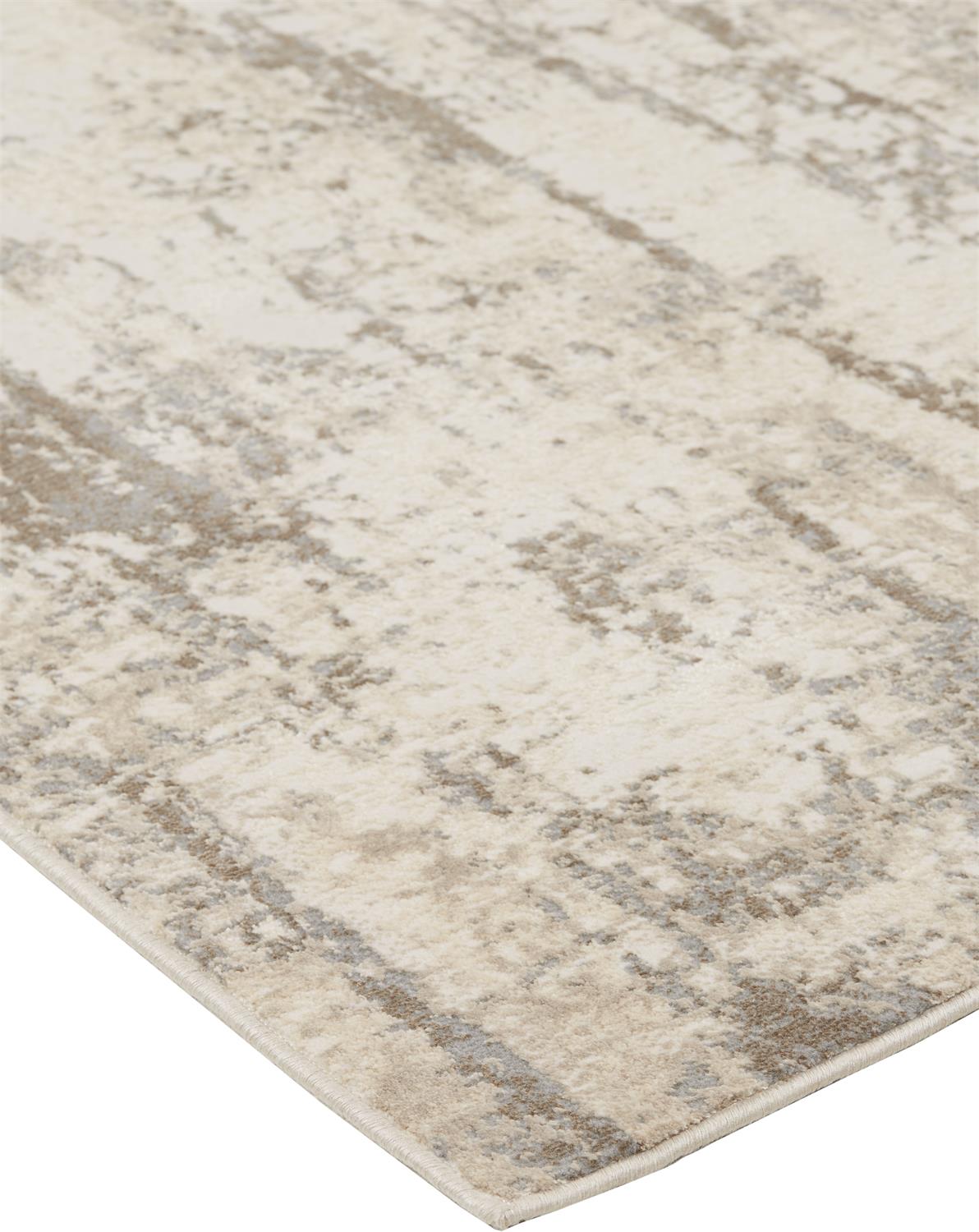 Parker Transitional/Casual Abstract Ivory/Brown - Feizy Rug
