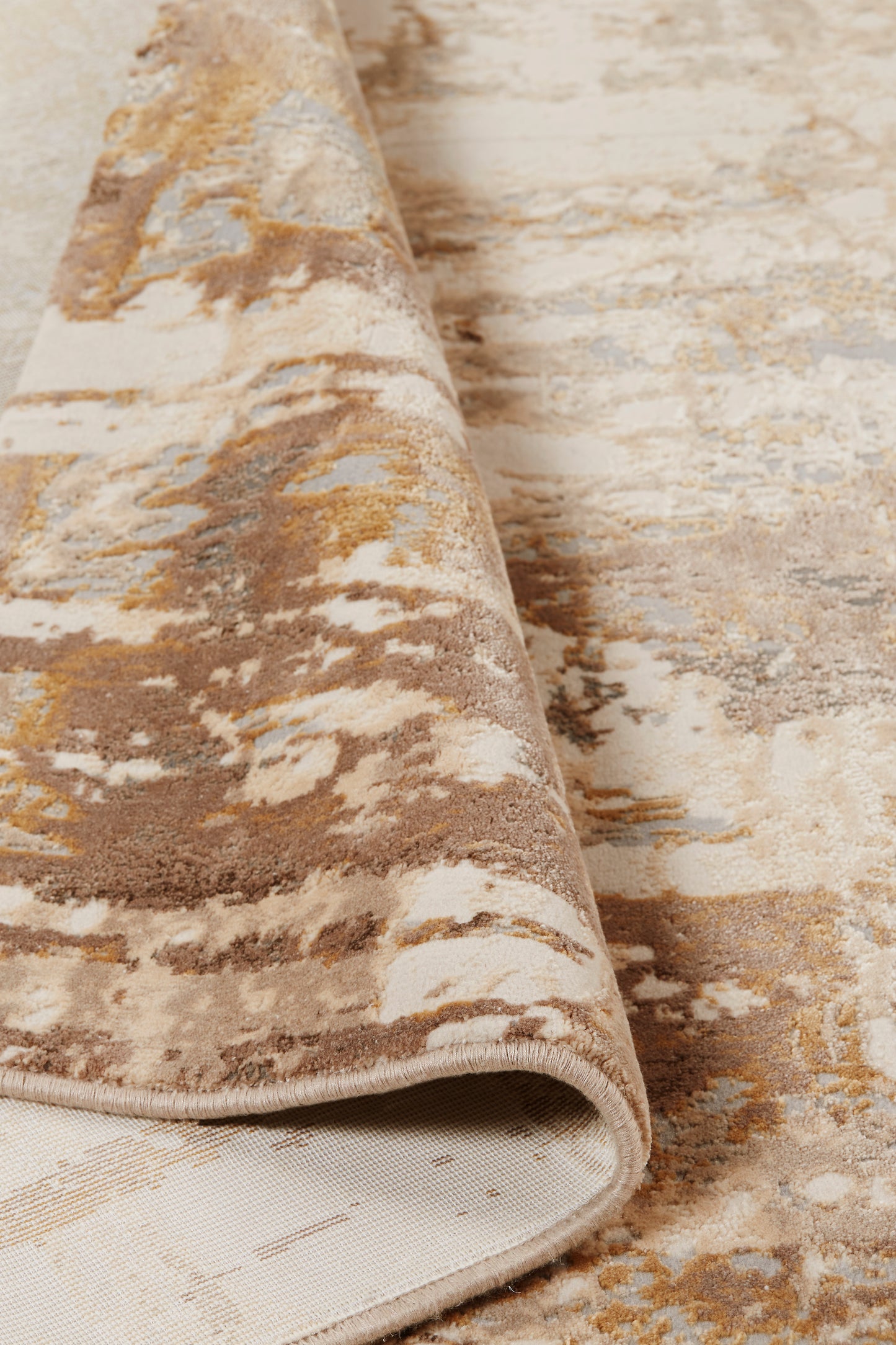 Parker Transitional/Casual Abstract Tan/Ivory/Gray - Feizy Rug