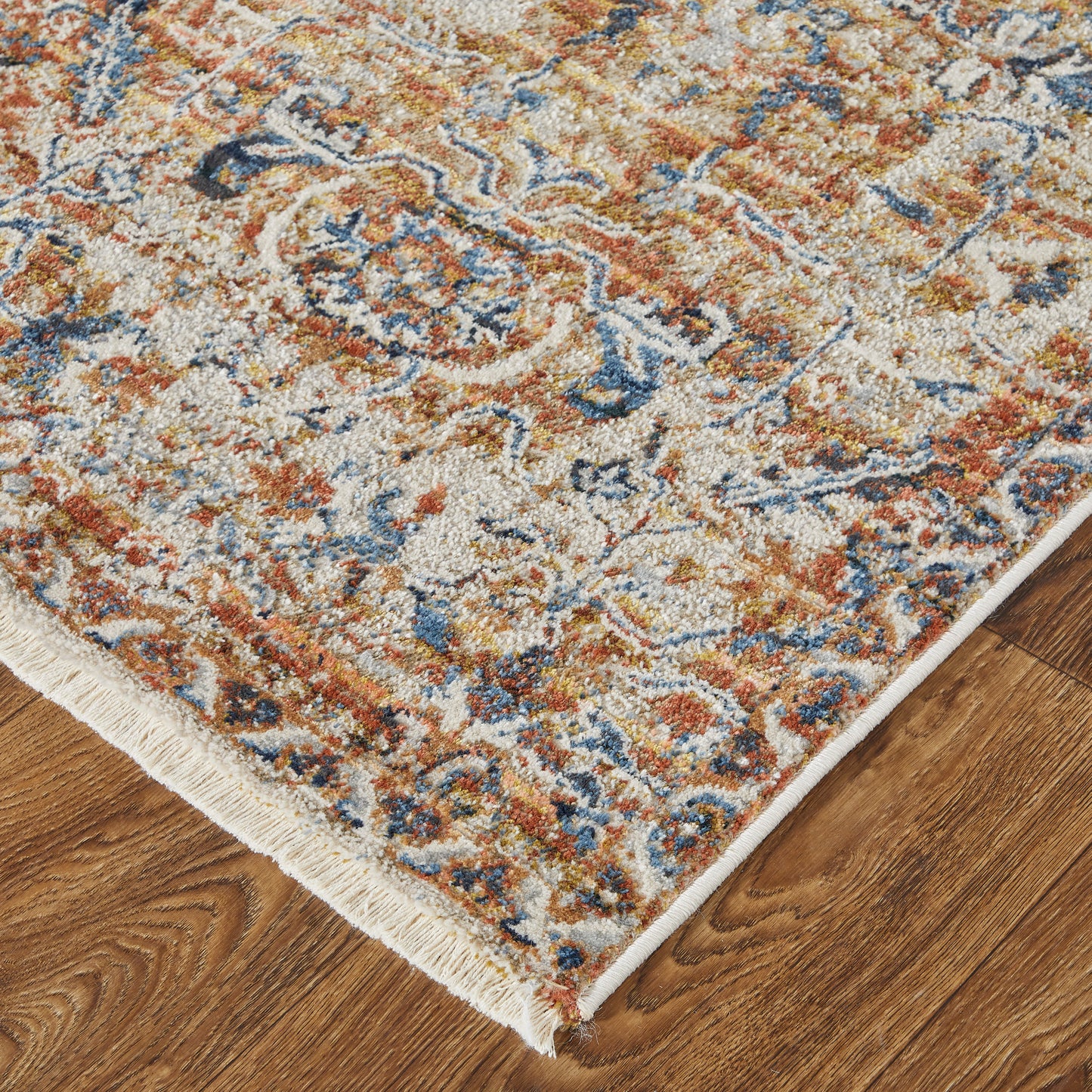 Kaia Transitional/Vintage/Casual Tan/Ivory/Orange Area Rug  Feizy Rugs LTL,Feizy Rugs,Kaia,Tan/Ivory/Orange,12' x 15',Area Rug,Polypropylene/Viscose/Polyester,Transitional/Vintage/Casual,Turkey