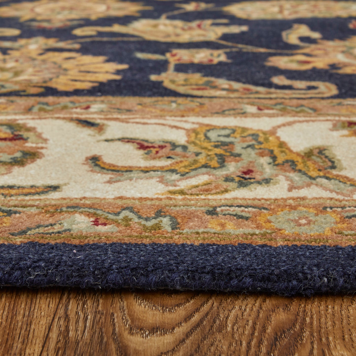 Wagner Traditional/Classic/Vintage Oriental/Persian/Bordered Blue/Tan/Gold - Feizy Rug