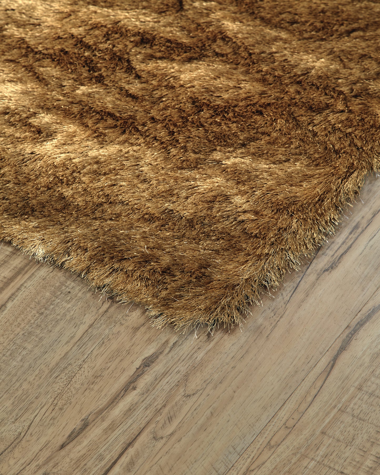 Indochine Modern/Luxury & Glam/Casual Solid Brown/Gold - Feizy Rug